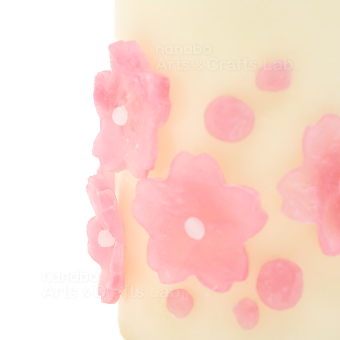 “粘土キャンドル” でつくる、さくらのデコレーションキャンドル